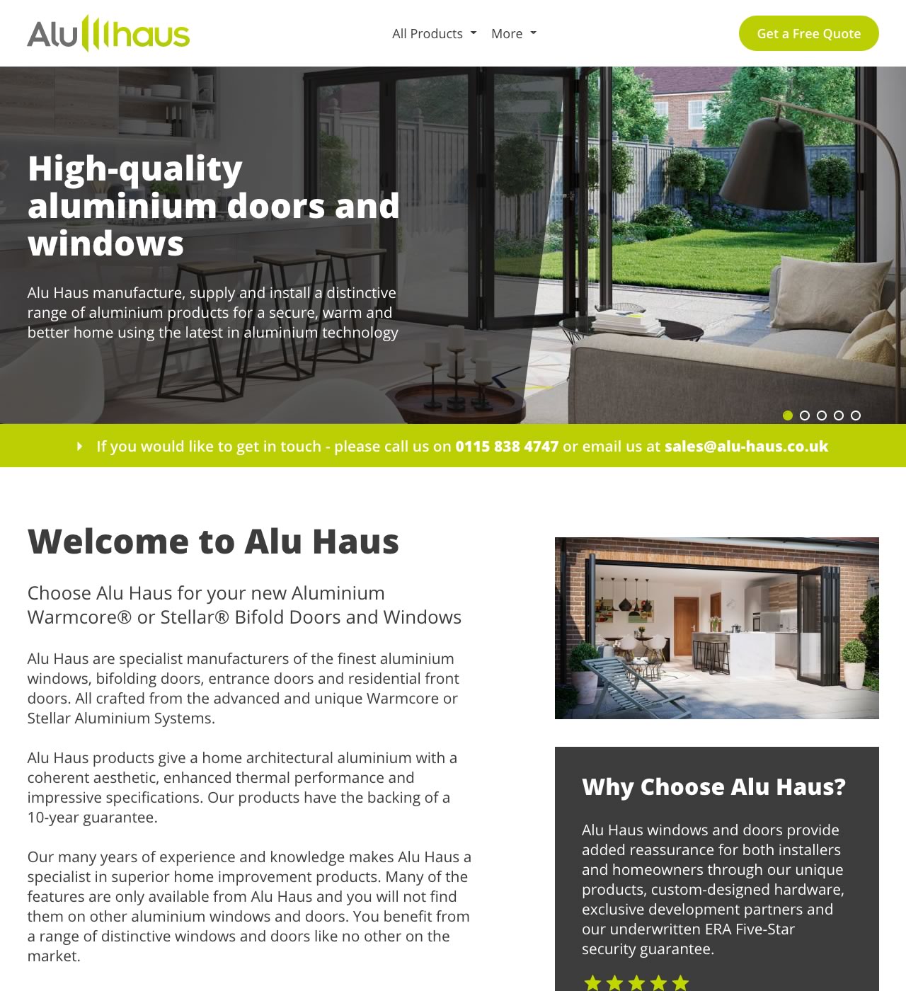 Alu Haus Website Desktop